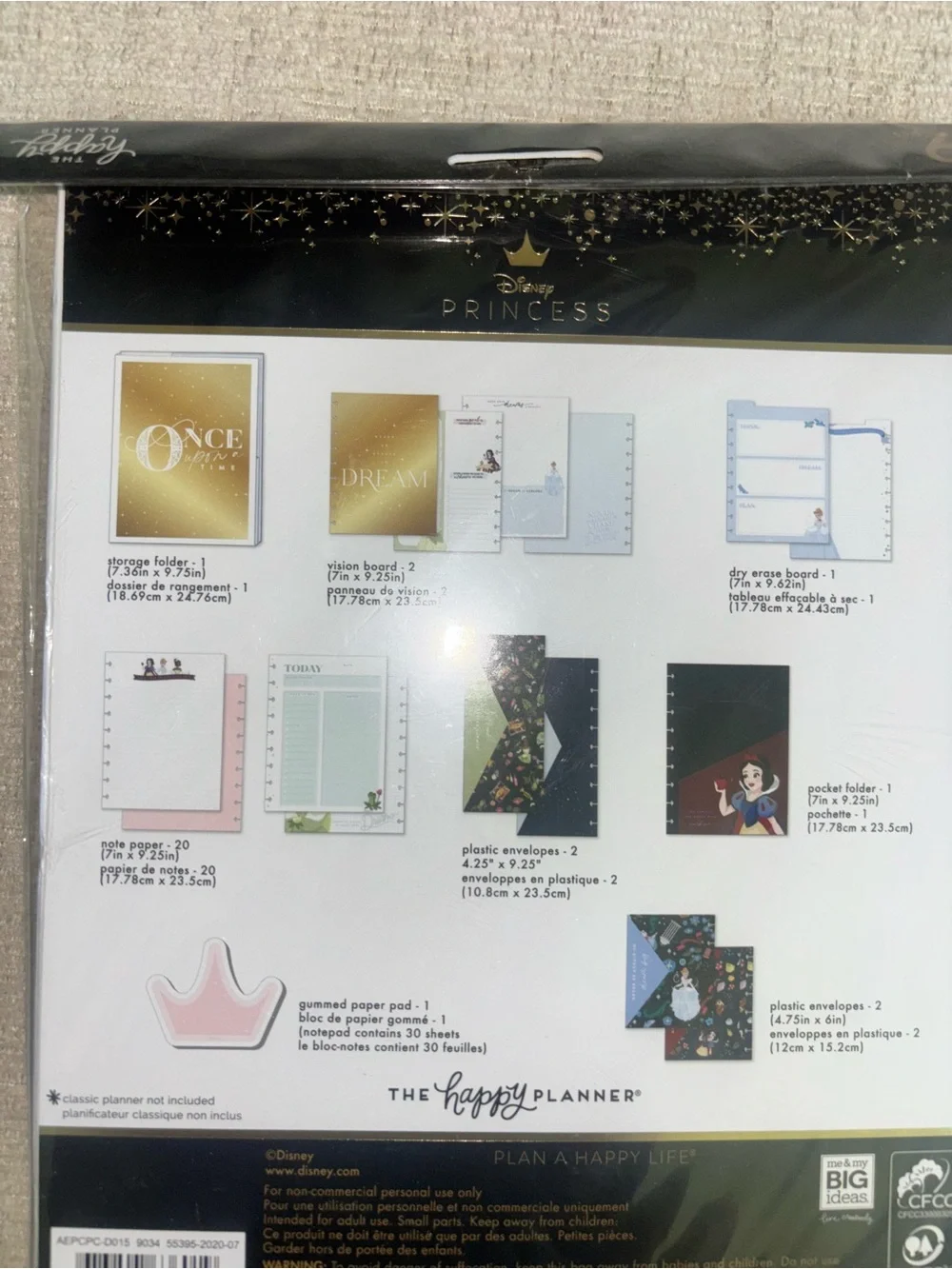 Happy Planner Disney Princess Once Upon a Time Planner Companion 59 Pieces NIP